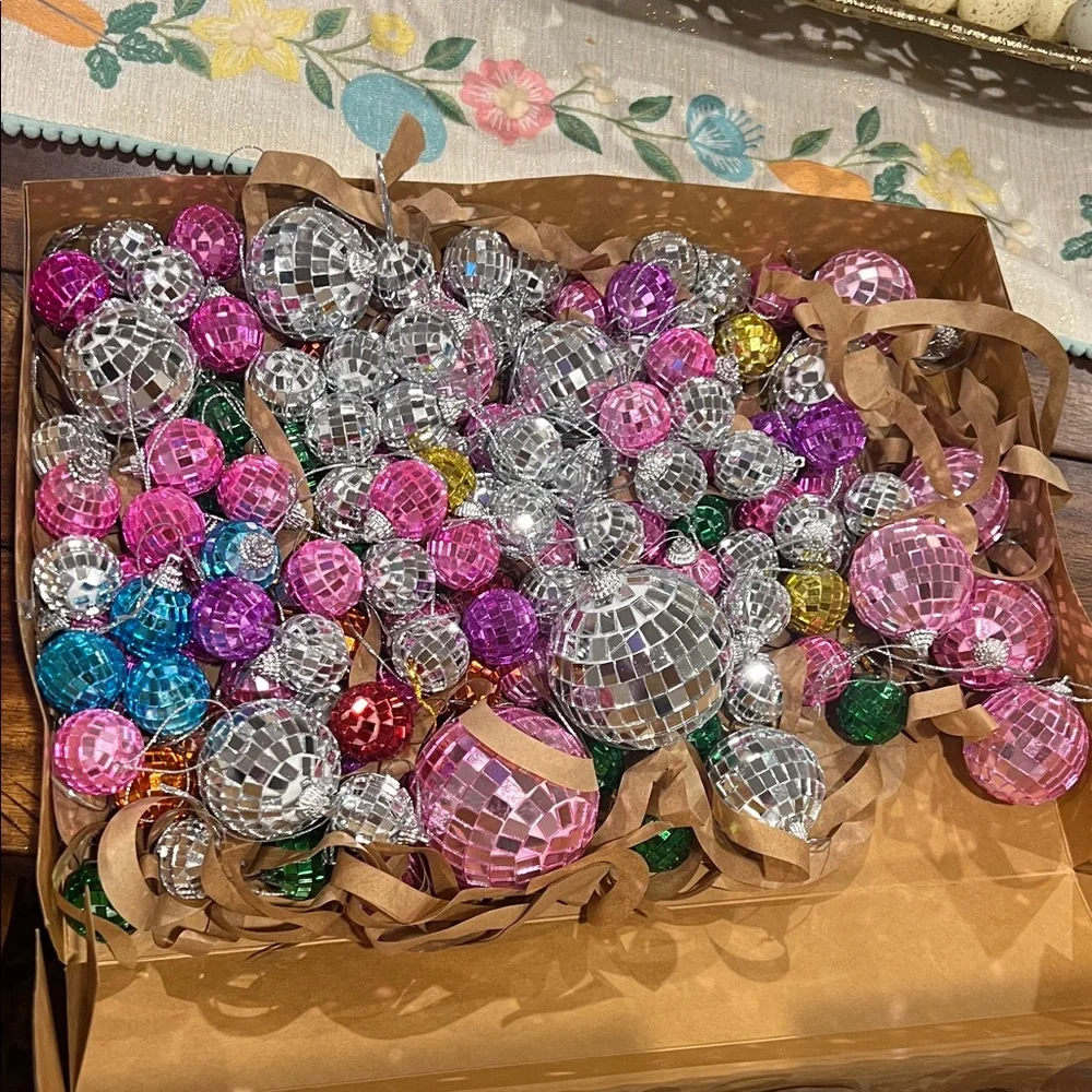 Silver Disco Ball Party Set birthday all items like new
